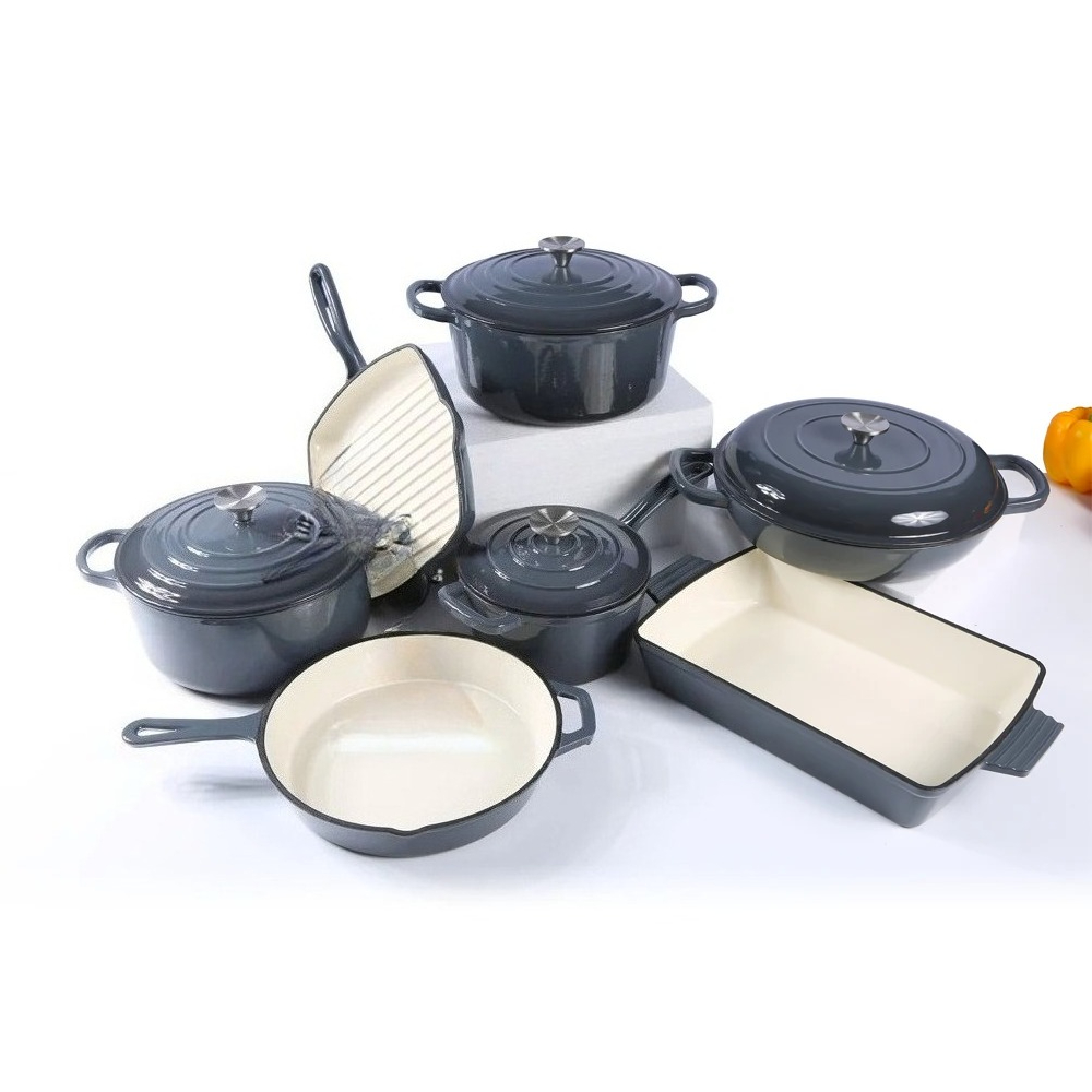 Dutch Oven Enamel - Set di pentole in ghisa smaltata,
