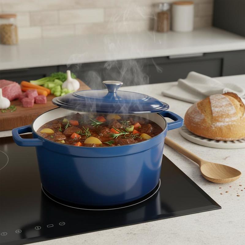 Dutch Oven Enamel - Pentola in Ghisa Smaltata, Capacità 6