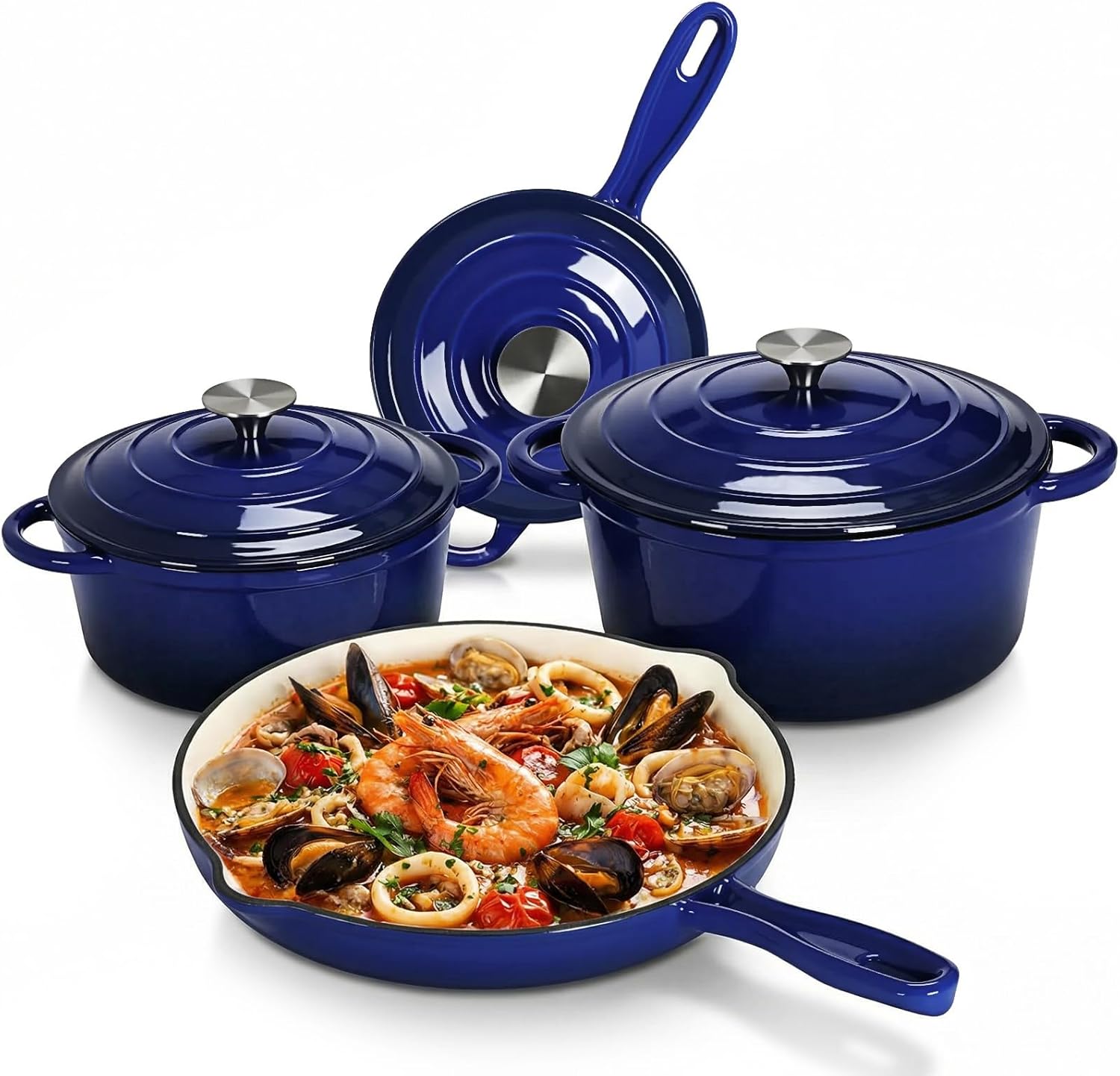 Dutch Oven Enamel - Set di Pentole in Ghisa Smaltata