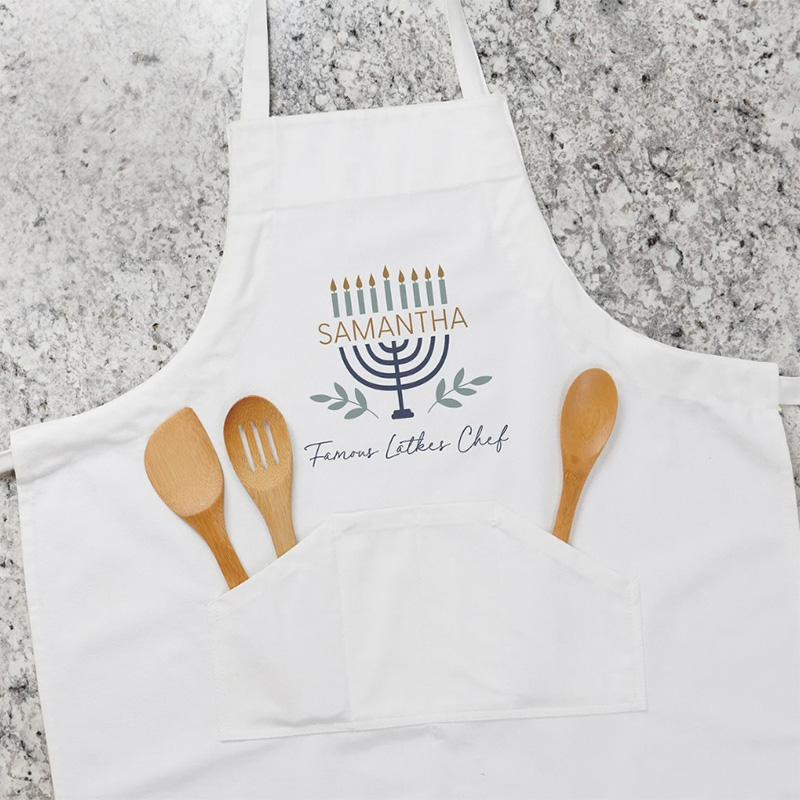 Mom'S Home Cooking - Grembiule bianco da cucina personalizzato Menorah